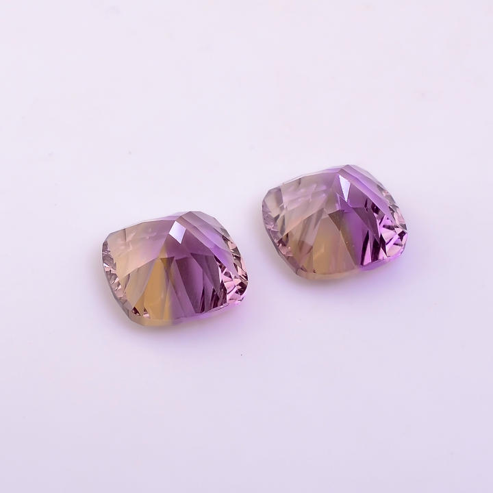 Natural Ametrine Quartz Gemstone Cushion Shape Brilliant Cut Supplier