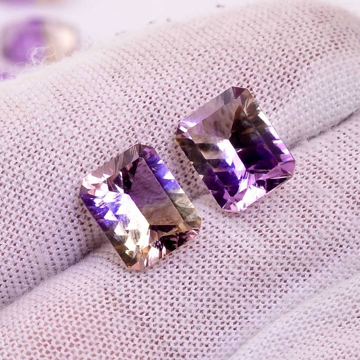 Natural Ametrine Quartz Gemstone Octagon Shape Pineapple Cut Stone Supplier