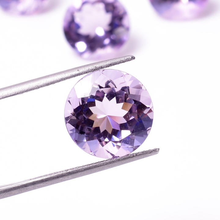 Natural Rose De France Gemstone Round Shape Brilliant Cut Supplier
