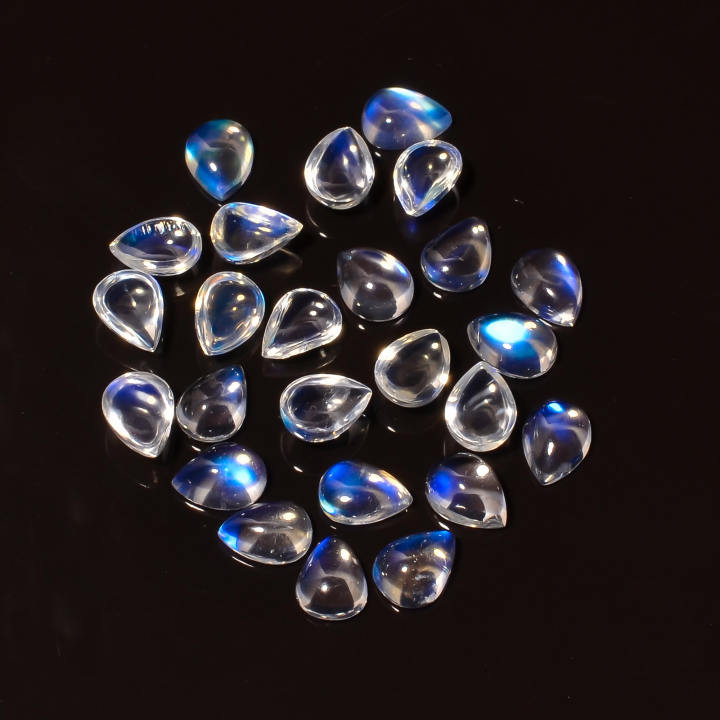 Natural Moonstone Gemstone Pear Shape Cabochon Cut Supplier
