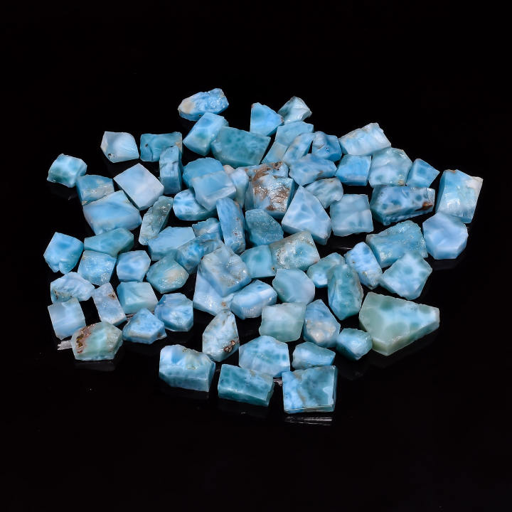 Natural Larimar Raw Gemstone Lot For Making Jewelry Supplier