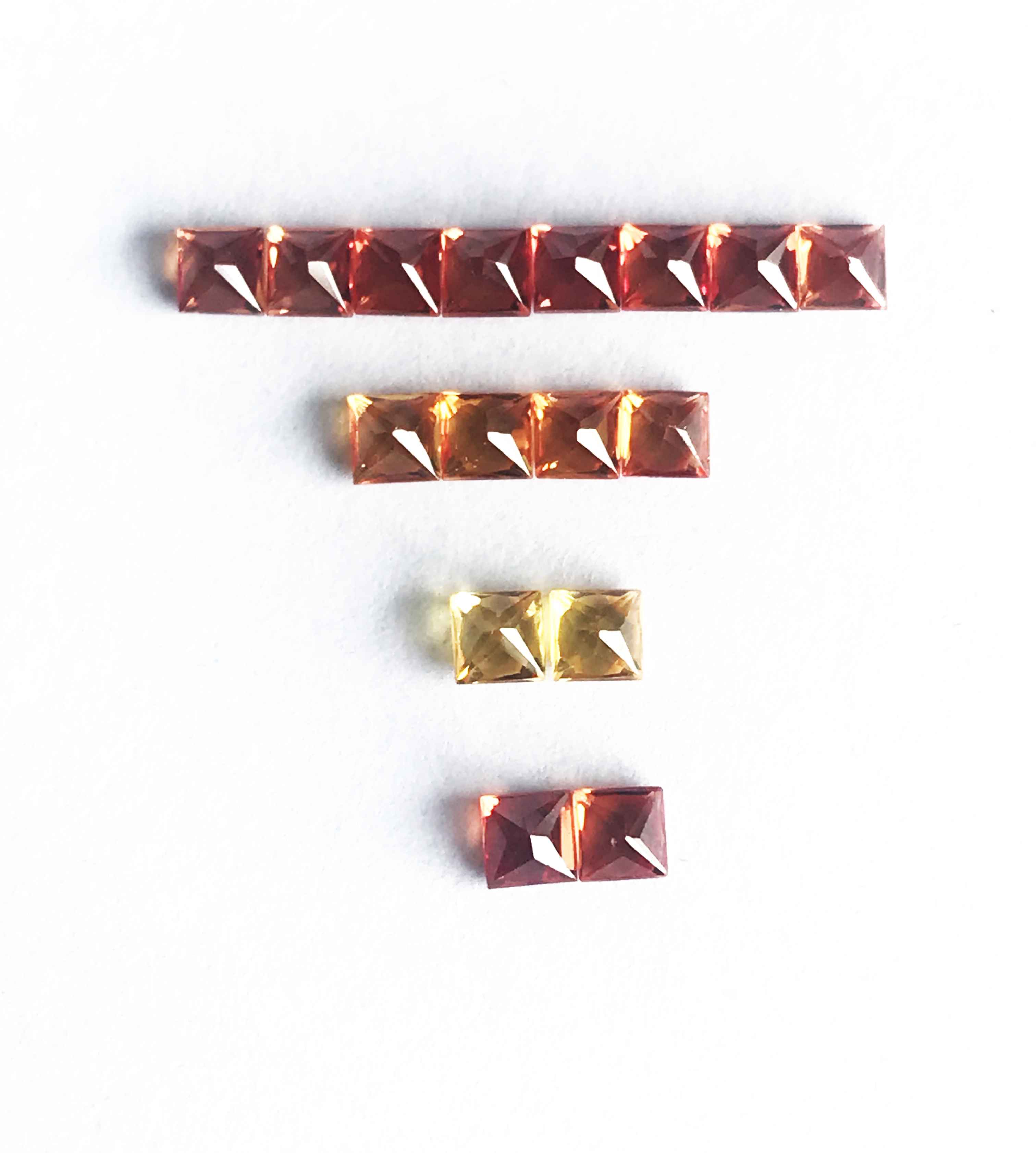 2.5 mm Natural Yellow Shaded  Princess Cut Square  Faceted Gemstone Exporter