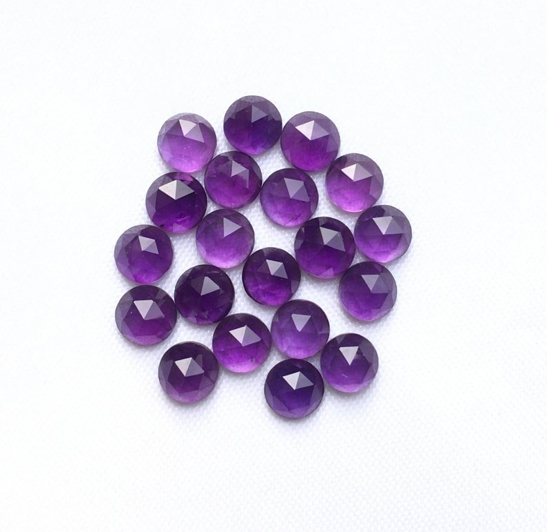 6mm Natural African Amethyst Round Rose Cut Loose Gemstone Exporter