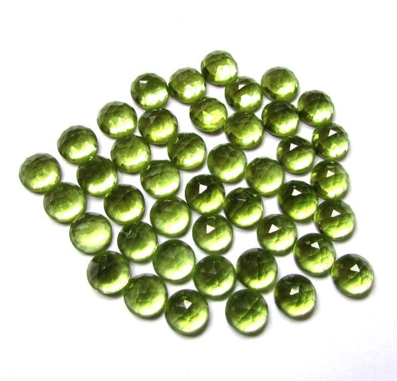 3mm Natural Peridot Loose Round Rose Cut Cabochon Exporter