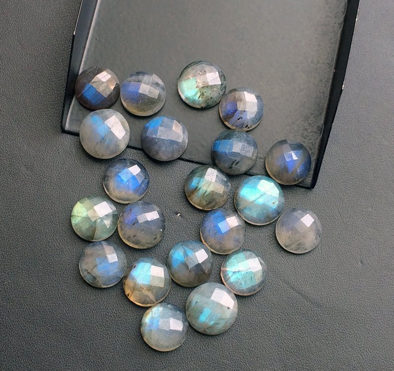 4mm Natural Labradorite Loose Round Rose Cut Cabochon Exporter