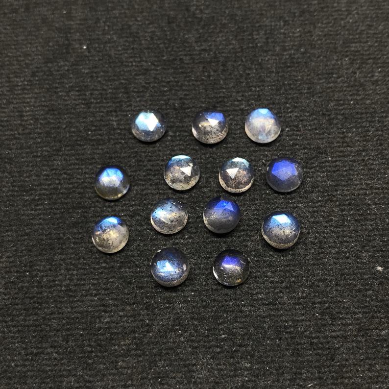 5mm Natural Labradorite Loose Round Rose Cut Cabochon Exporter