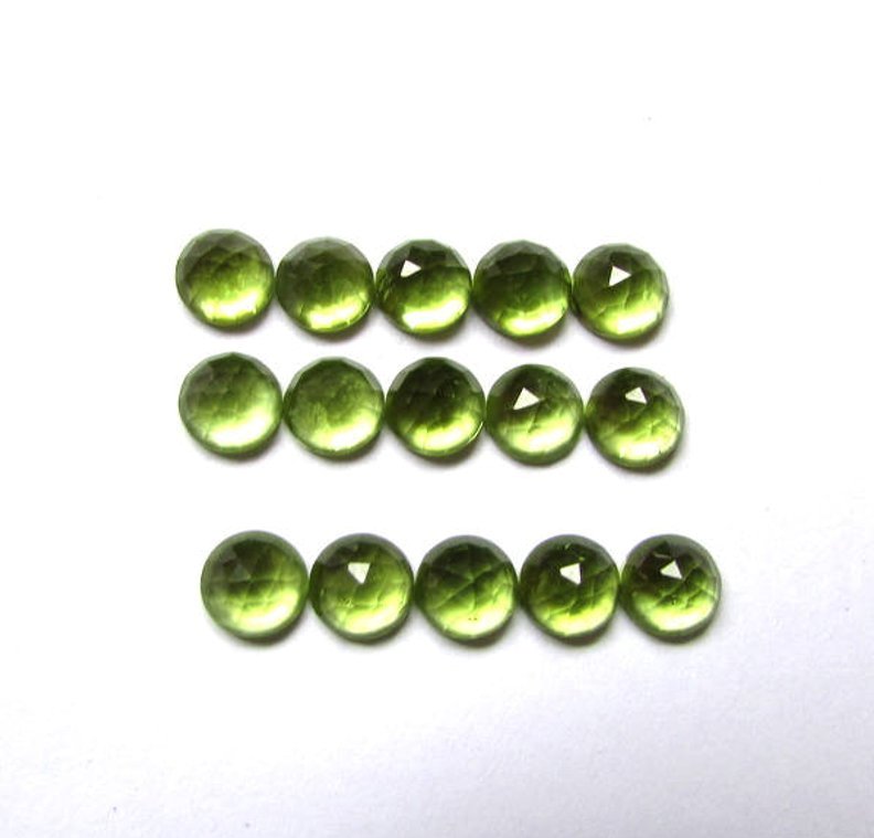 4mm Natural Peridot Loose Round Rose Cut Cabochon Exporter