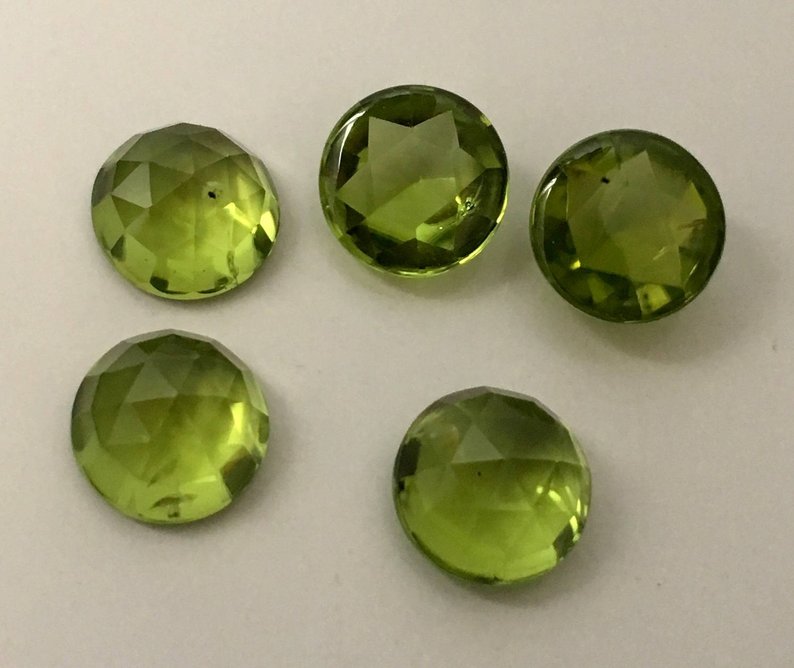 6mm Natural Peridot Loose Round Rose Cut Cabochon Exporter