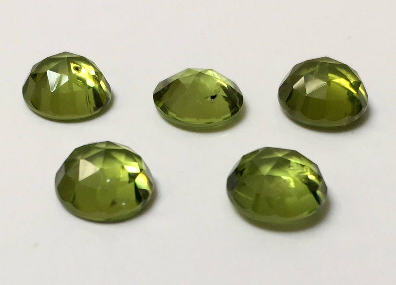 6mm Natural Peridot Loose Round Rose Cut Cabochon Exporter