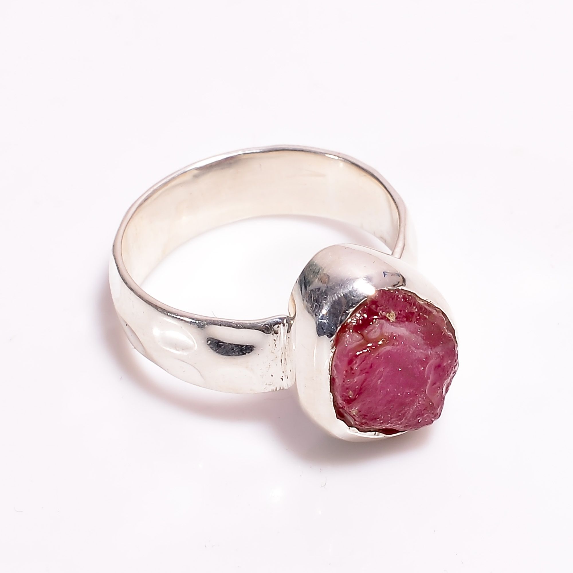 Raw Ruby Stone  925 Silver Ring Exporter