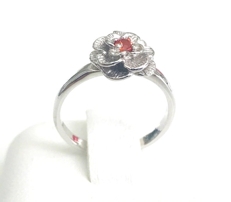 EXCLUSIVE Natural Orange Sapphire Round Eternity Stacking Ring Exporter
