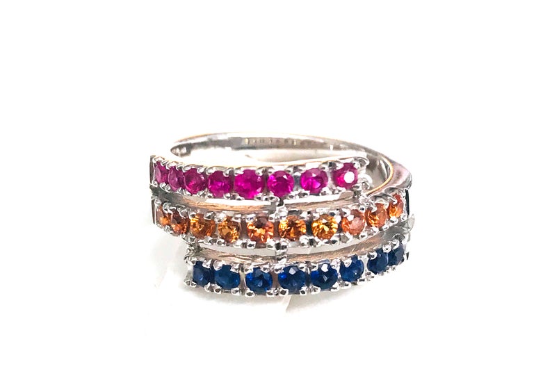 Multi Sapphire Round Eternity Stacking Ring Wholesaler