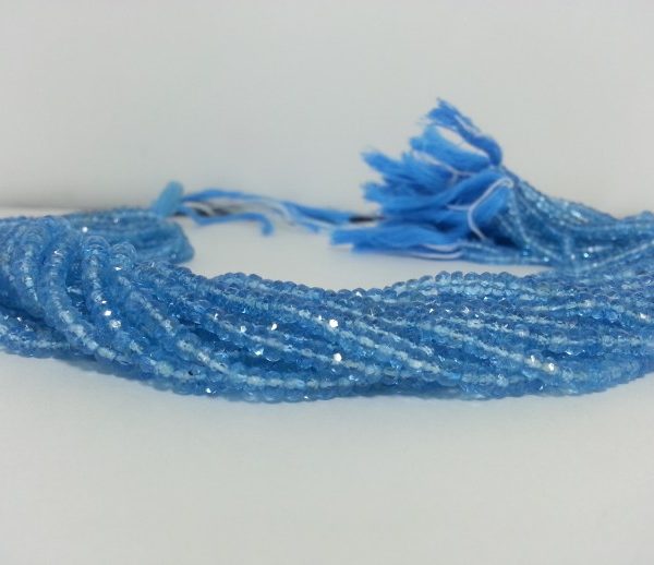 Natural 4mm Sky Blue Topaz Stone Faceted Beads Strand Supplier
