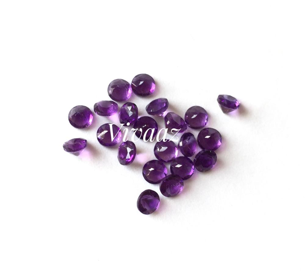 4mm Natural African Amethyst Faceted Loose Stone Exporter