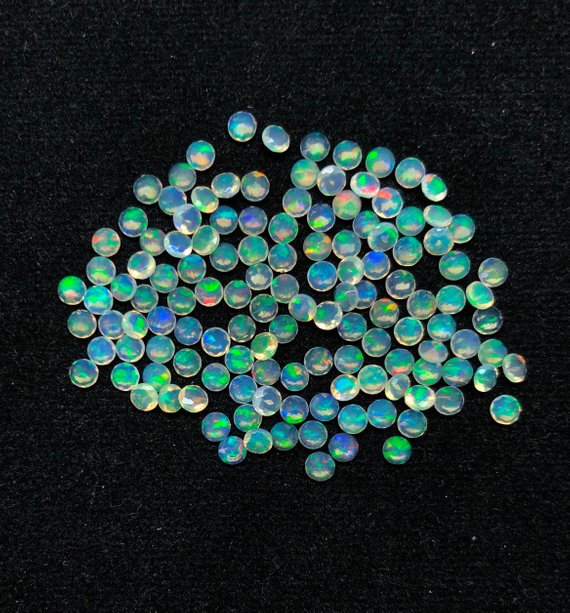 3mm Natural Ethiopian Opal Gemstone Faceted Loose Stone Exporter