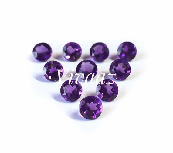 6mm Natural African Amethyst Loose Gemstone Exporter