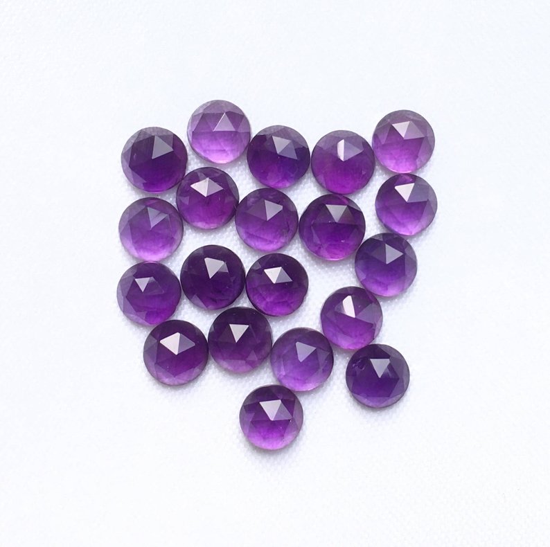 5mm Natural African Amethyst Round Rose Cut Loose Gemstone Exporter