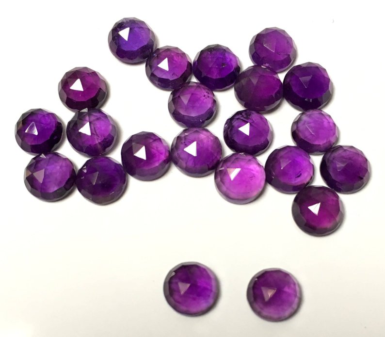 5mm Natural African Amethyst Round Rose Cut Loose Gemstone Exporter