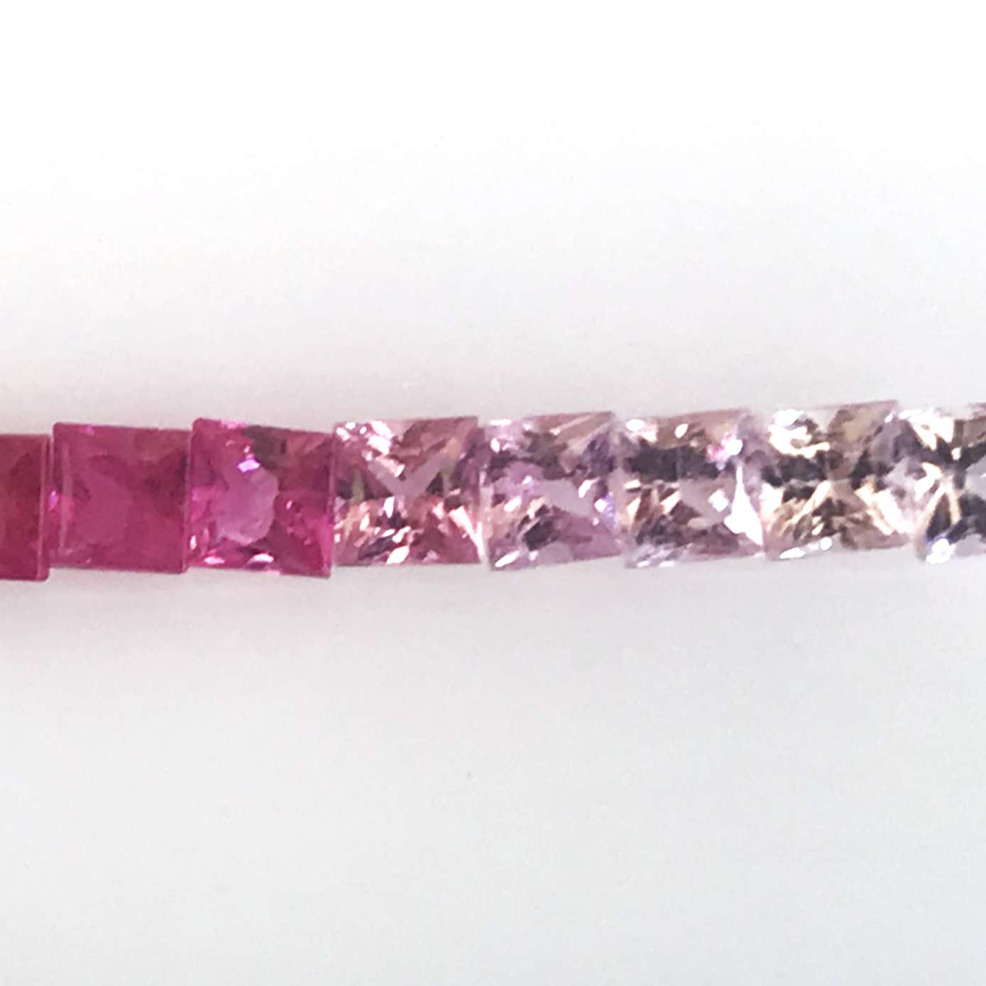 Exclusive 2.25 mm Natural Shaded Pink Sapphire Princess cut Wholesaler