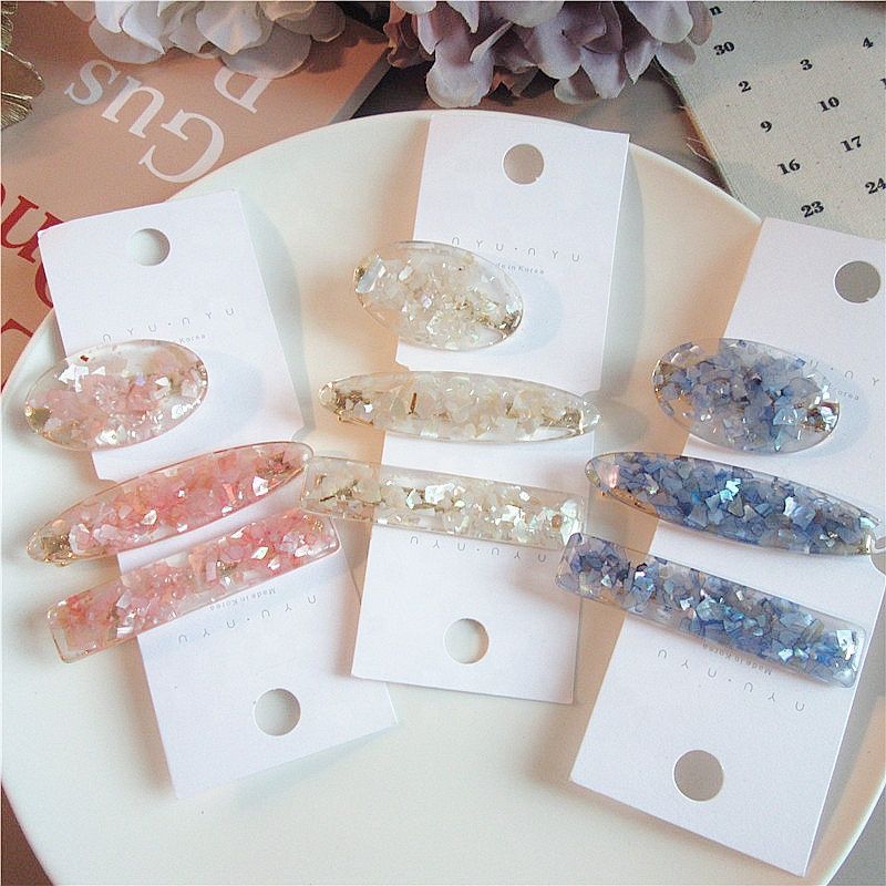 Acetate Acrylic Hairclips Ins Custom Design Shiny Exporter