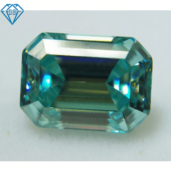 Emerald cut loose green moissanite diamond with GRA certificate Exporter