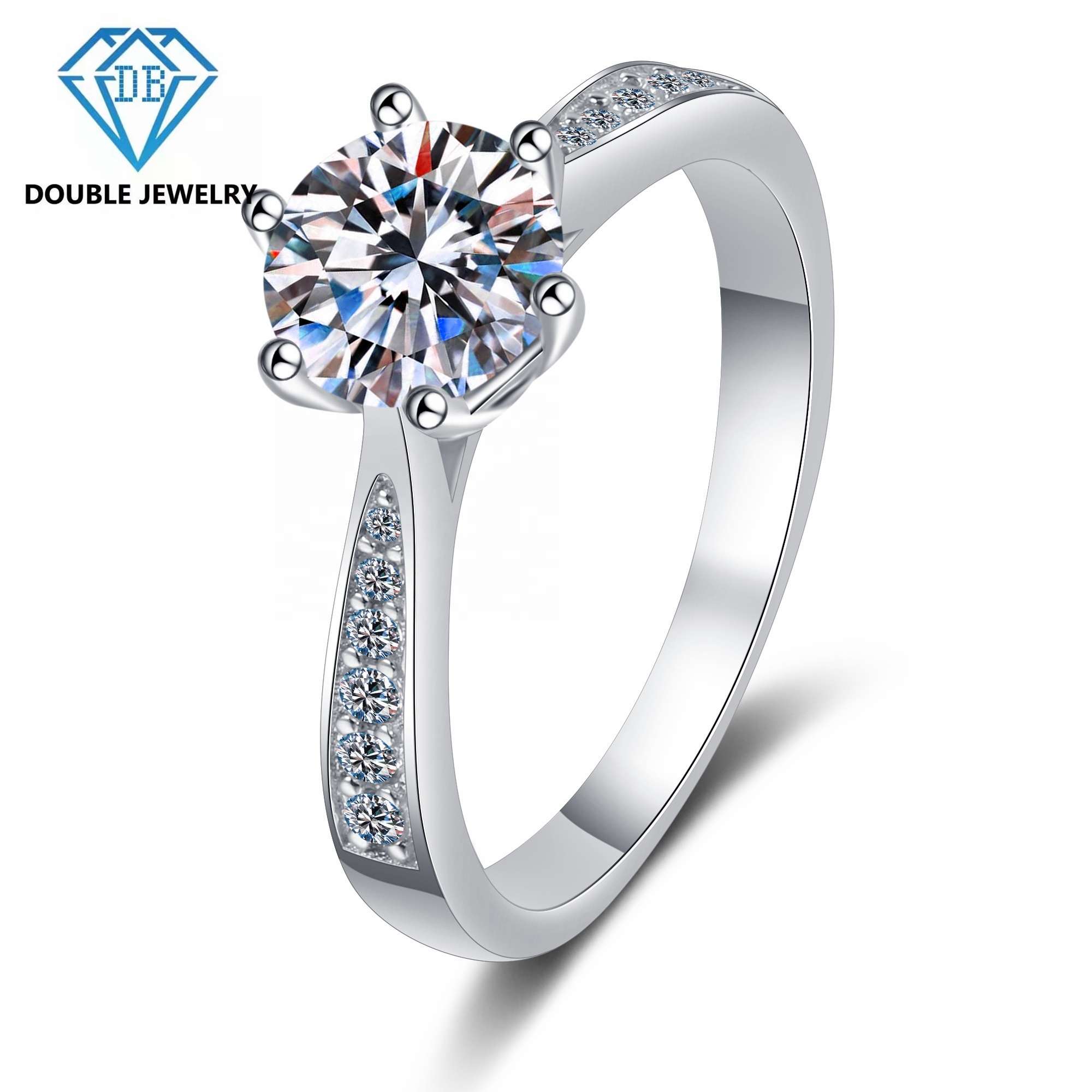 925 silver moissanite ring engagement for elegant lady Exporter