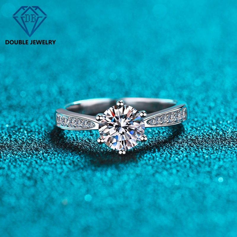 925 silver moissanite ring engagement for elegant lady Exporter