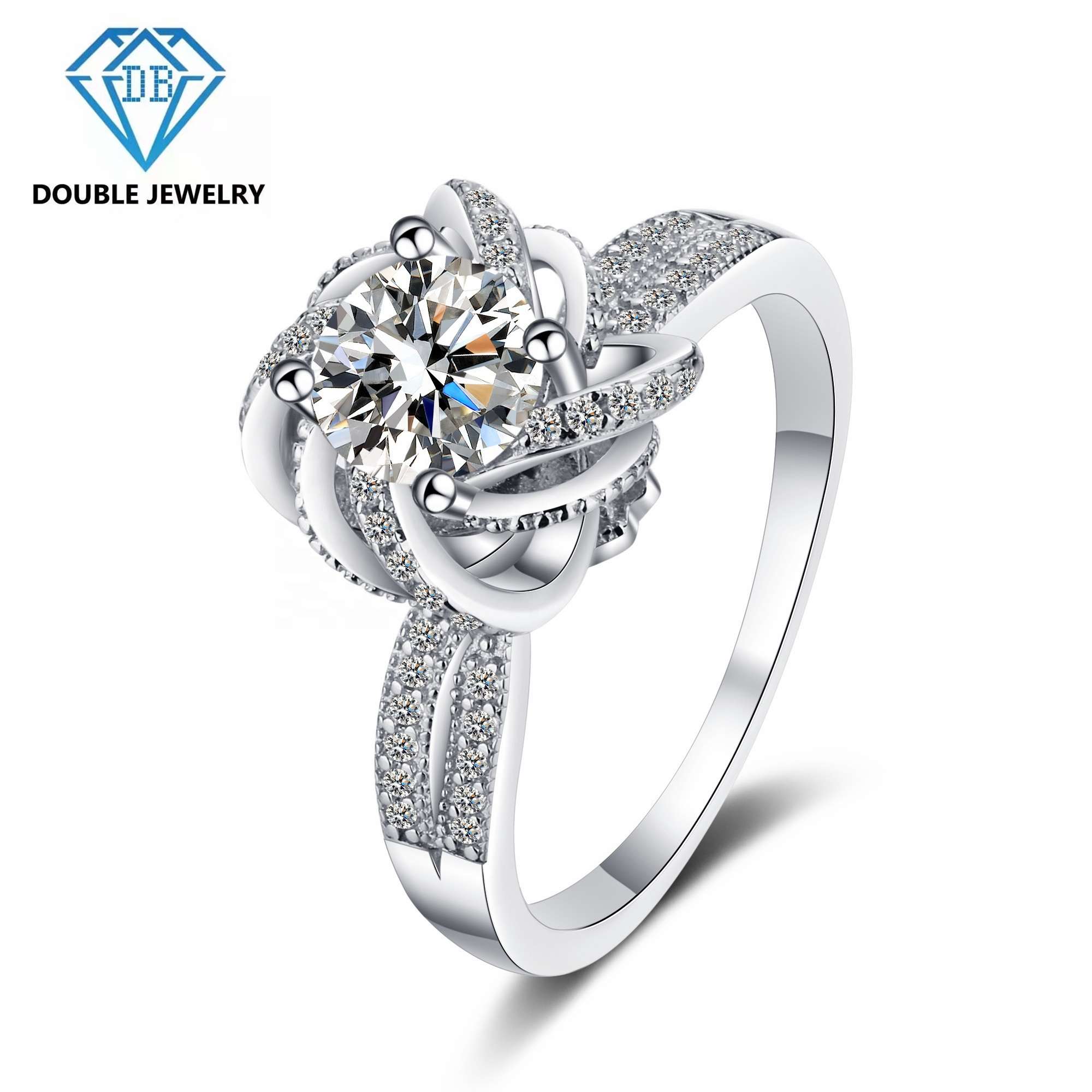 Top quality 1 carat moissanite 925 silver ring Exporter