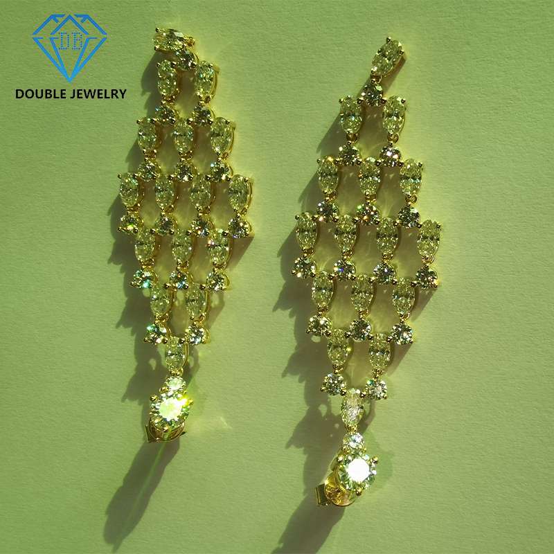 18k Gold Moissanite Earrings Fashion Trendy Moissanite Diamond Earrings Supplier
