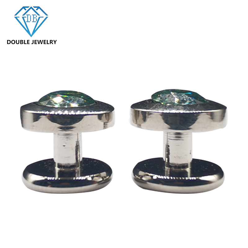 Moissanite Jewelry Collar Button Copper Plated White Steel Supplier