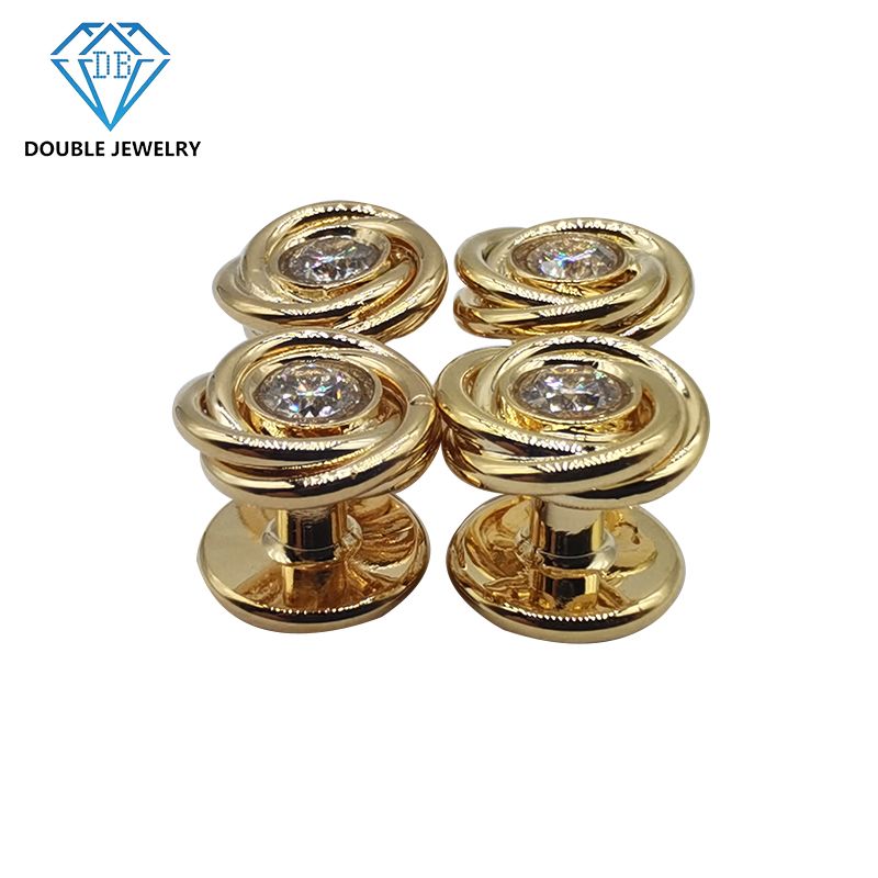 Moissanite Collar Button Fine Luxury Clothing Collar Accessories Supplier