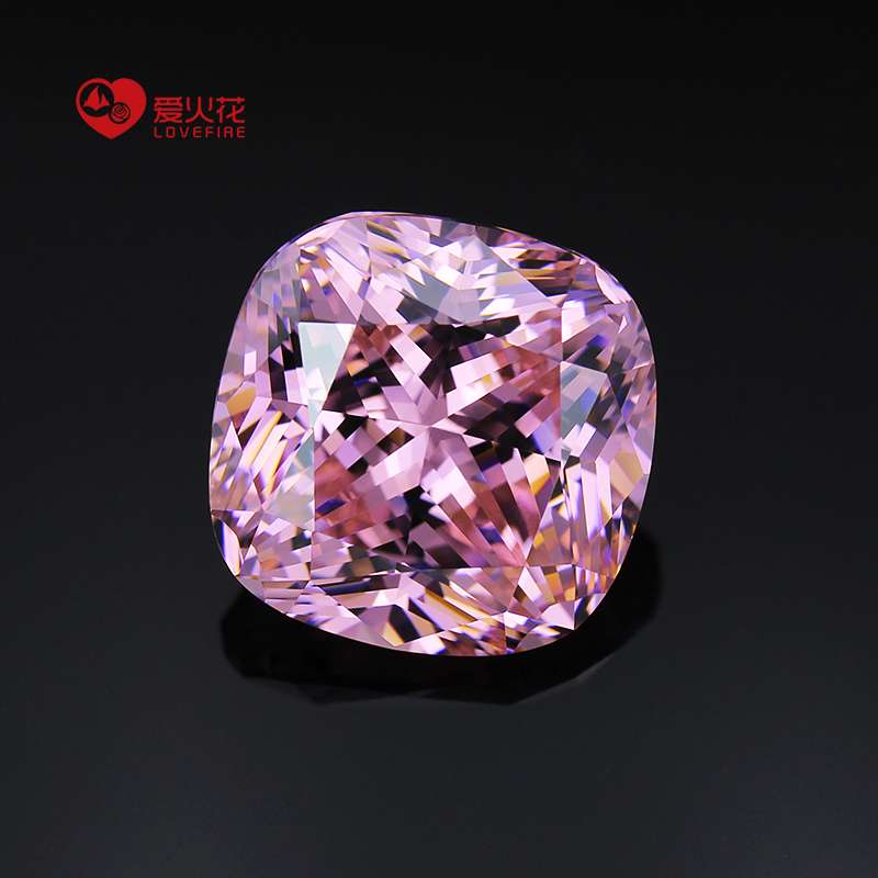 Cushion cut pink five flower cubic zirconia loose gemstone Exporter