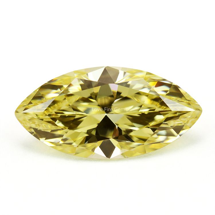 Synthetic zircon gems USA yellow marquise cut cubic zirconia Exporter