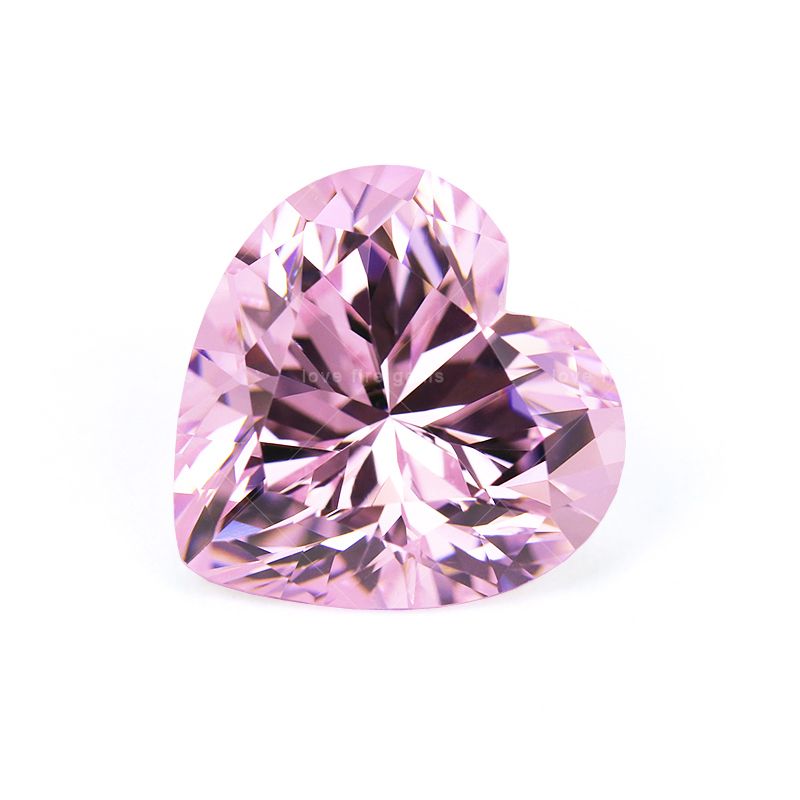 Heart cut synthetic cz loose cz stone heart shape pink cubic Exporter