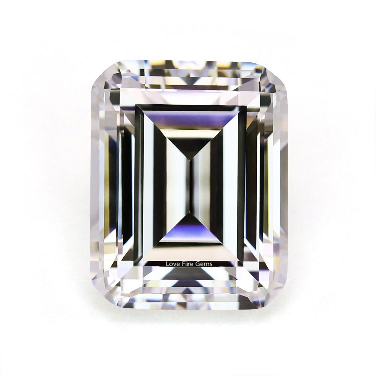 Loose cz gem zircon stone light yellow yellowish octangle emerald step Exporter