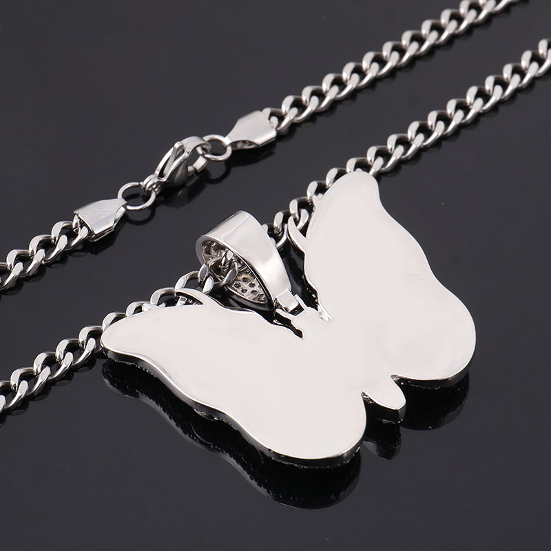 Hip hop charming moissanite diamond 18k gold filled butterfly pendants Exporter