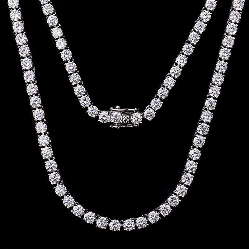 925 Silver Gold Plated Round Moissanite Diamond Necklace Exporter