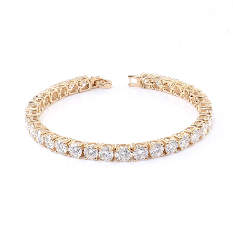 Wholesale customized 8mm moissanite tennis chain 10k gold bracelet