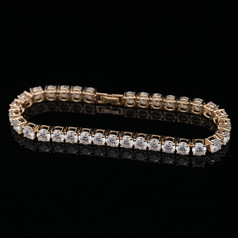 Wholesale customized 8mm moissanite tennis chain 10k gold bracelet