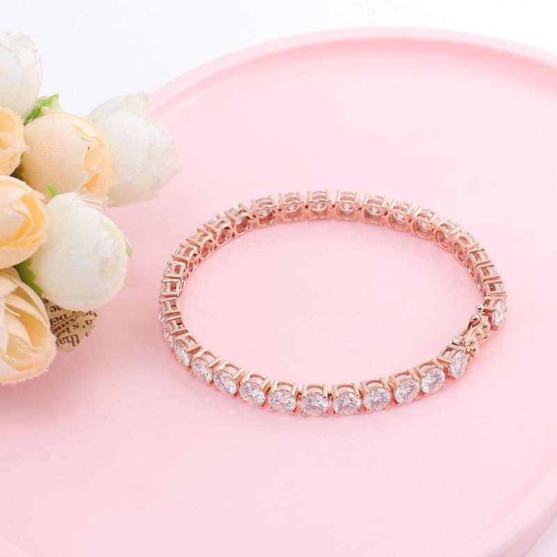 Wholesale vvs moissanite tennis chain 5mm d color 10k gold bracelet