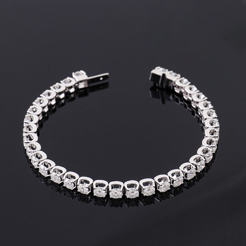 Wholesale customized moissanite 2.5 mm tennis chain 10k gold bracelet