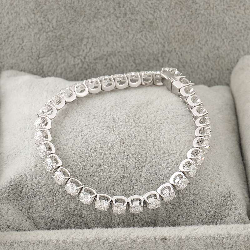 Wholesale customized moissanite 2.5 mm tennis chain 10k gold bracelet