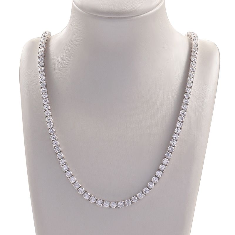 Wholesale Sliver 3mm Moissanite Tennis Necklace 925 Sterling Sliver