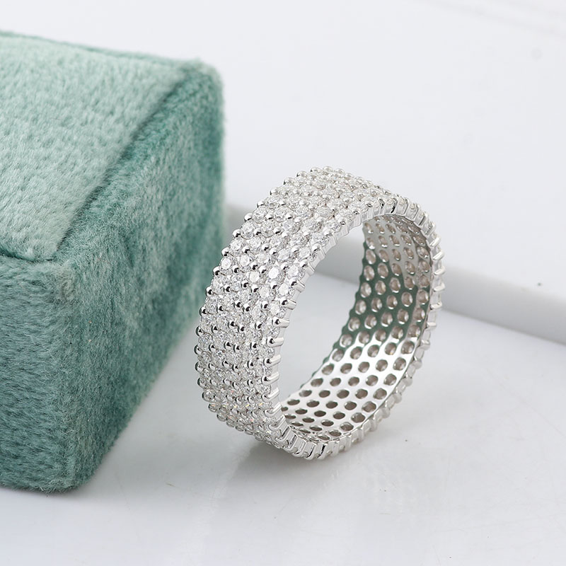 Wholesale moissanite diamond simple silver S925 engrave ring