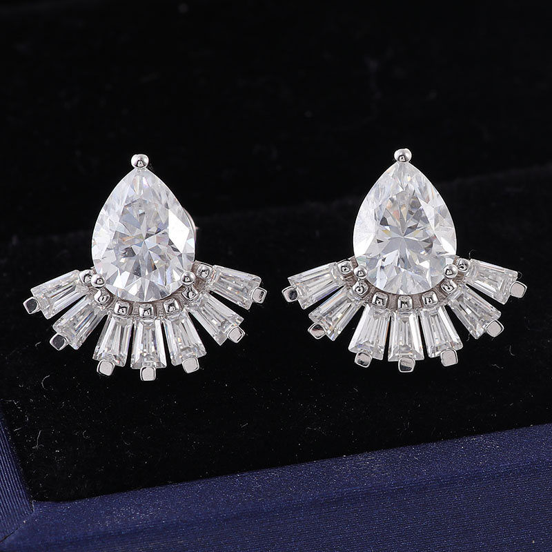Moissanite Wedding Earrings Simple Bridal Jewelry Supplier