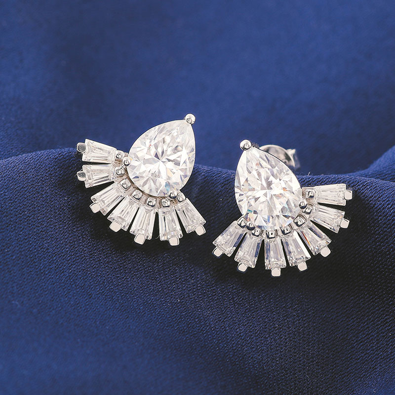 Moissanite Wedding Earrings Simple Bridal Jewelry Supplier