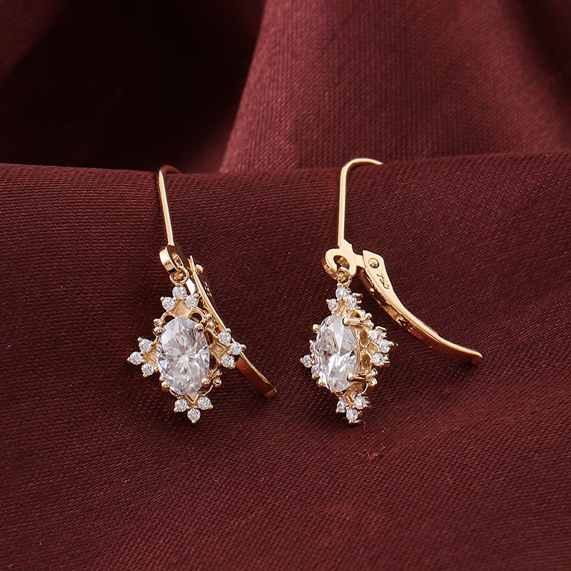 14k Gold Earrings Drop Dangle Lever back Latch Back Earrings Supplier