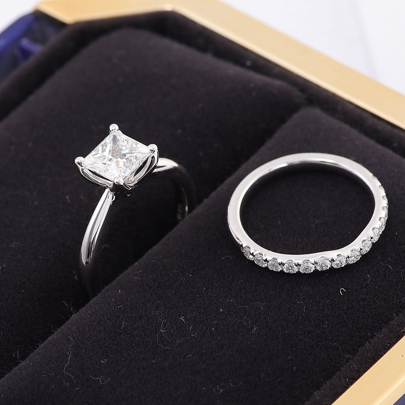 VVS moissanite diamond ring white gold wedding ring set 2022 18k gold Supplier