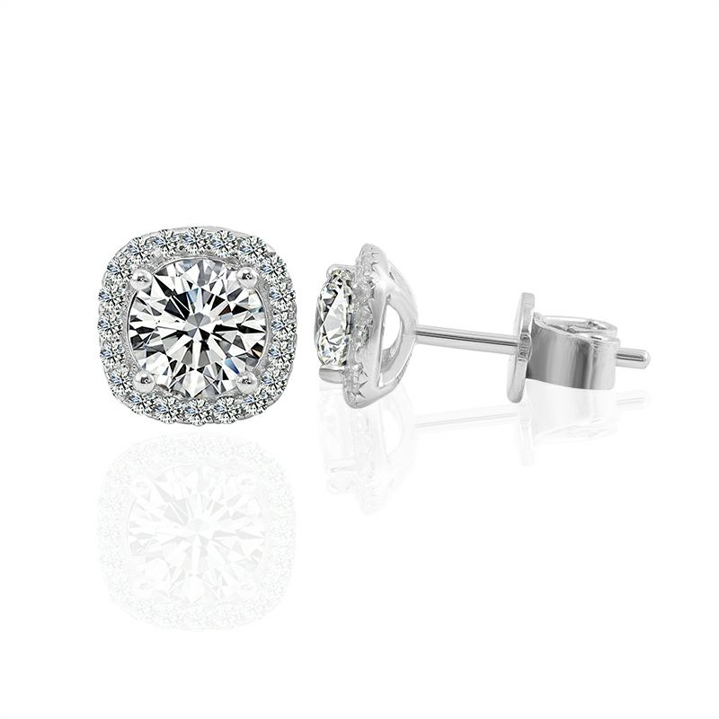 Colorful round Moissanite diamond earrings, 925 sterling silver earring Exporter
