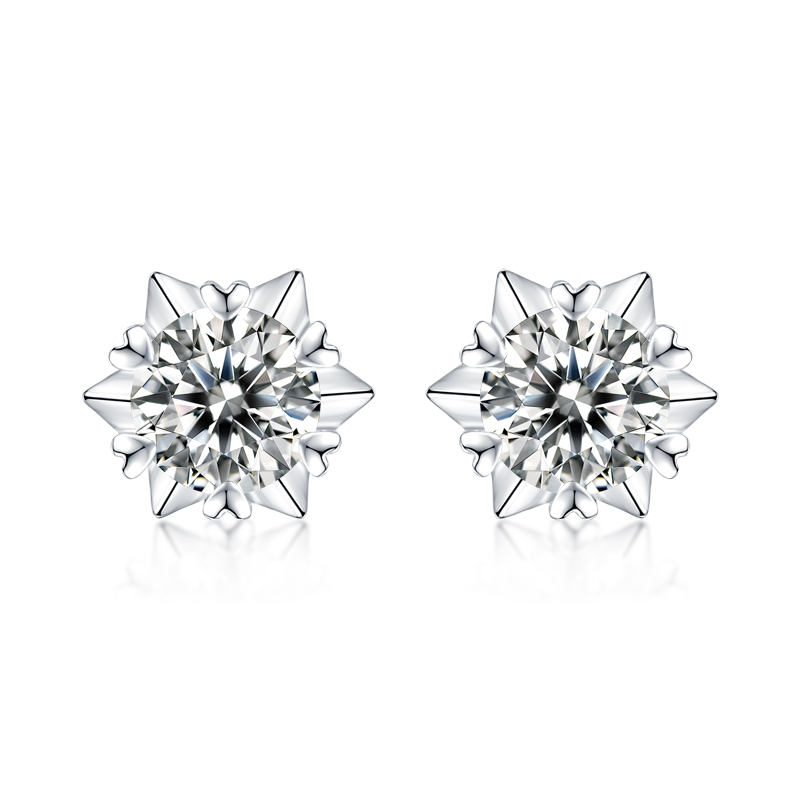 18K Round Shape S925 0.5Carat Moissanite Earrings Supplier